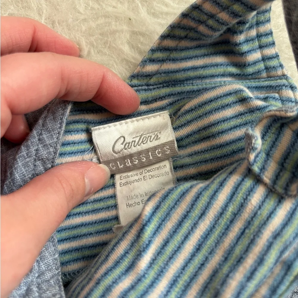 Vintage Carter's Adorable Blue-Gray Puppy Embroidered Overalls - Picture 3 of 5